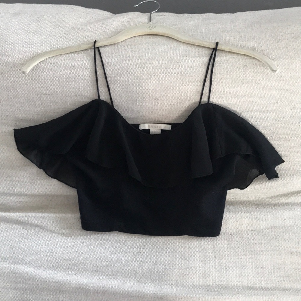 S Forever21 Ruffle Crop Top